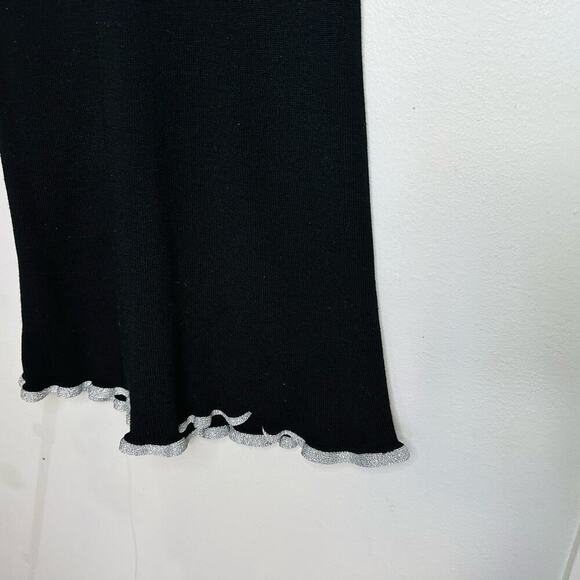 SEE BY CHLOE Women's Black Sweater Wool Ruffle Tie Back Mini Dress Size Medium - Picture 12 of 13